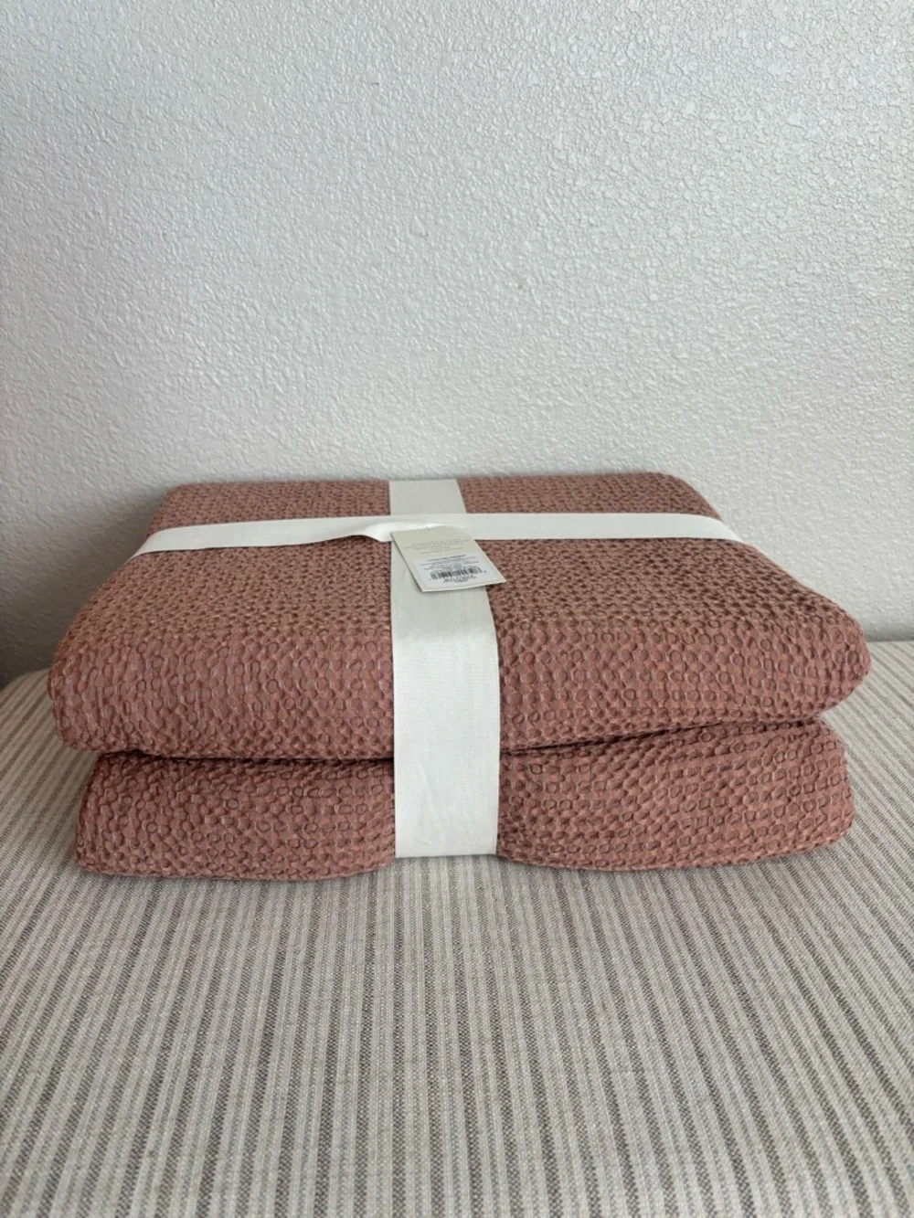 NWT Full/Queen Textured Waffle Coverlet Brown - Casaluna